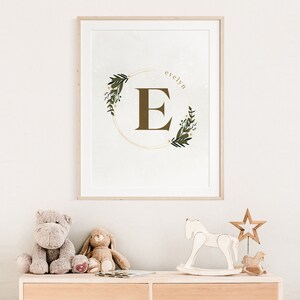 Personalized Initial Name Printable Art, Nursery Art Print, Farmhouse ...