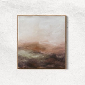 Georgia, Oil on Stretched Canvas Float Framed, Landscape Oil Painting, Abstract Landscape, Soft and Neutral, Textured, Countryside Painting image 1