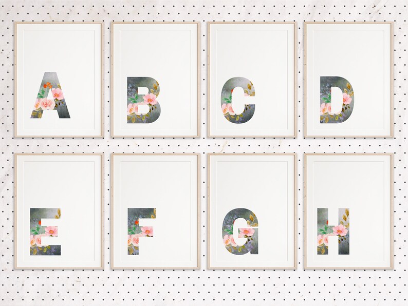 Printable Nursery Name Art Wildflowers Nursery Prints Girl / Etsy