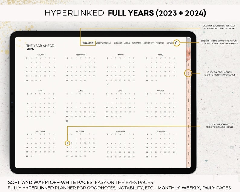 2025 Digital Planner 2023 2025 Yearly iPad Planner Weekly Etsy Portugal