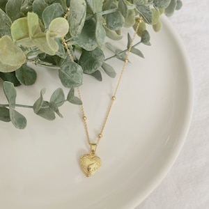 18K gold plated locket charm necklace
