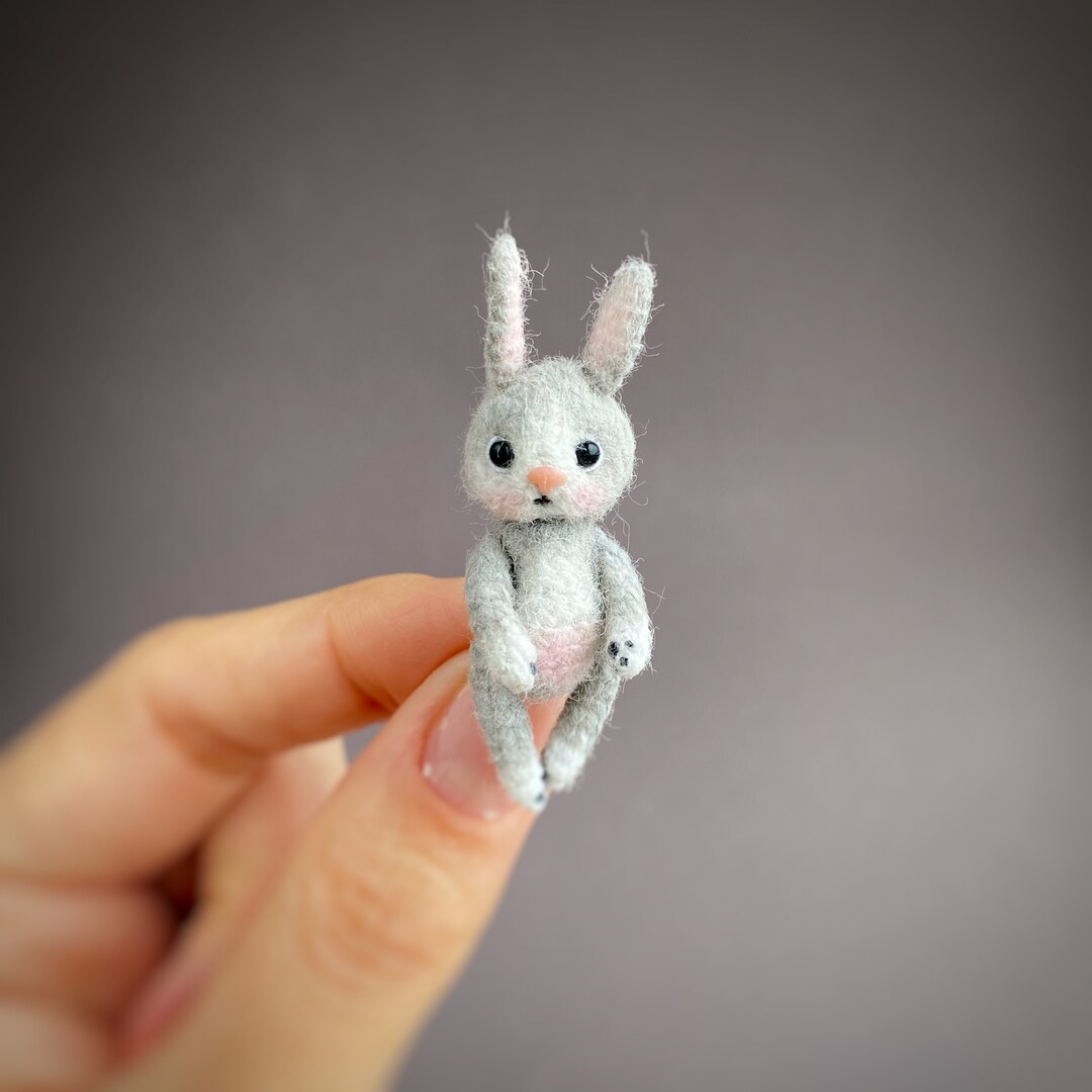 Little Gray BUNNY, Plush Toy for Doll Etsy