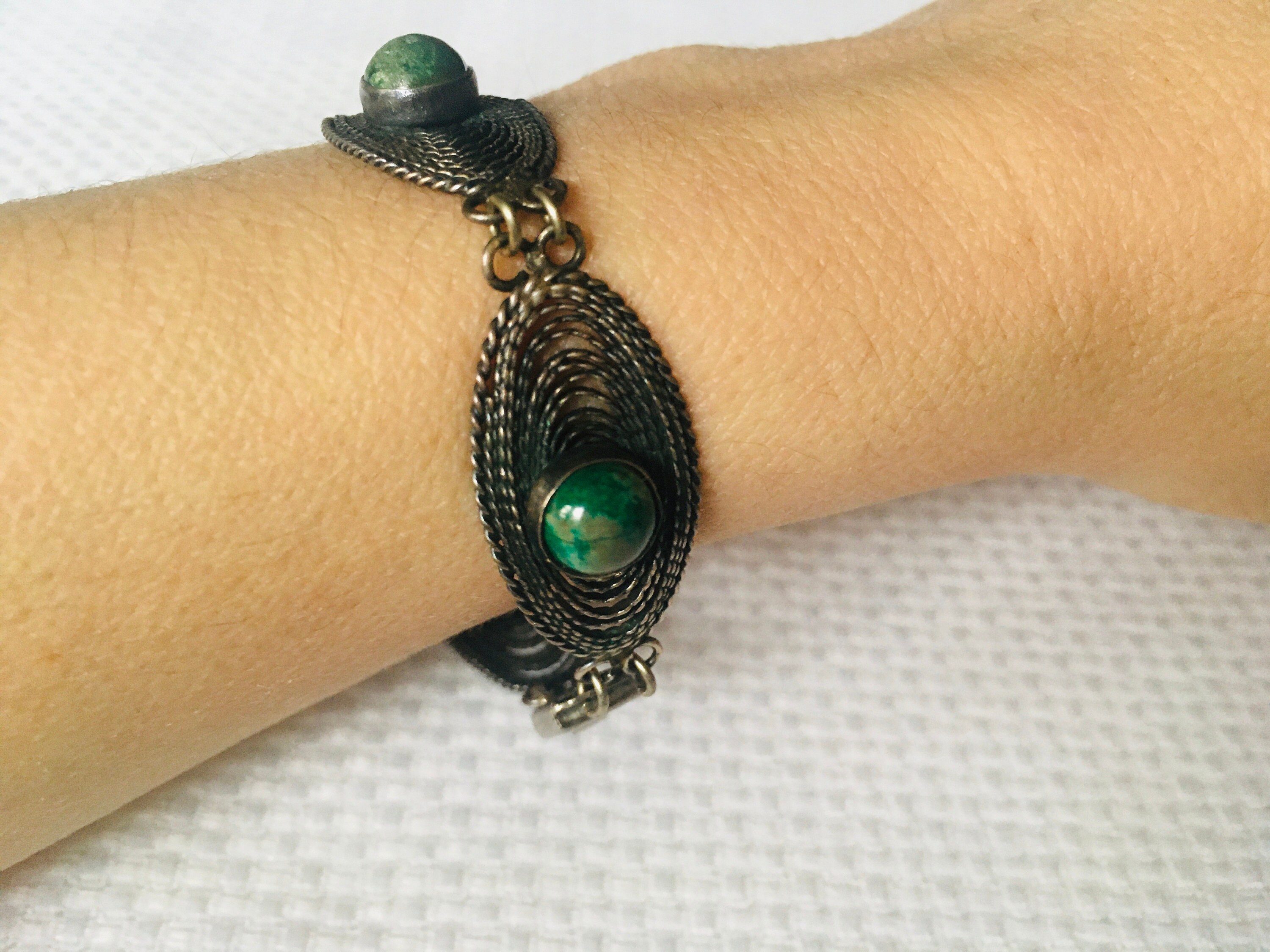 VINTAGE green stone ブレスレット VINTAGE stone ブレスレット green