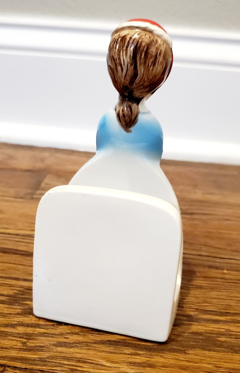 Enesco Imports English Miss Lady Pattern Napkin Holder It Seems the Harder I Work the Luckier I Get