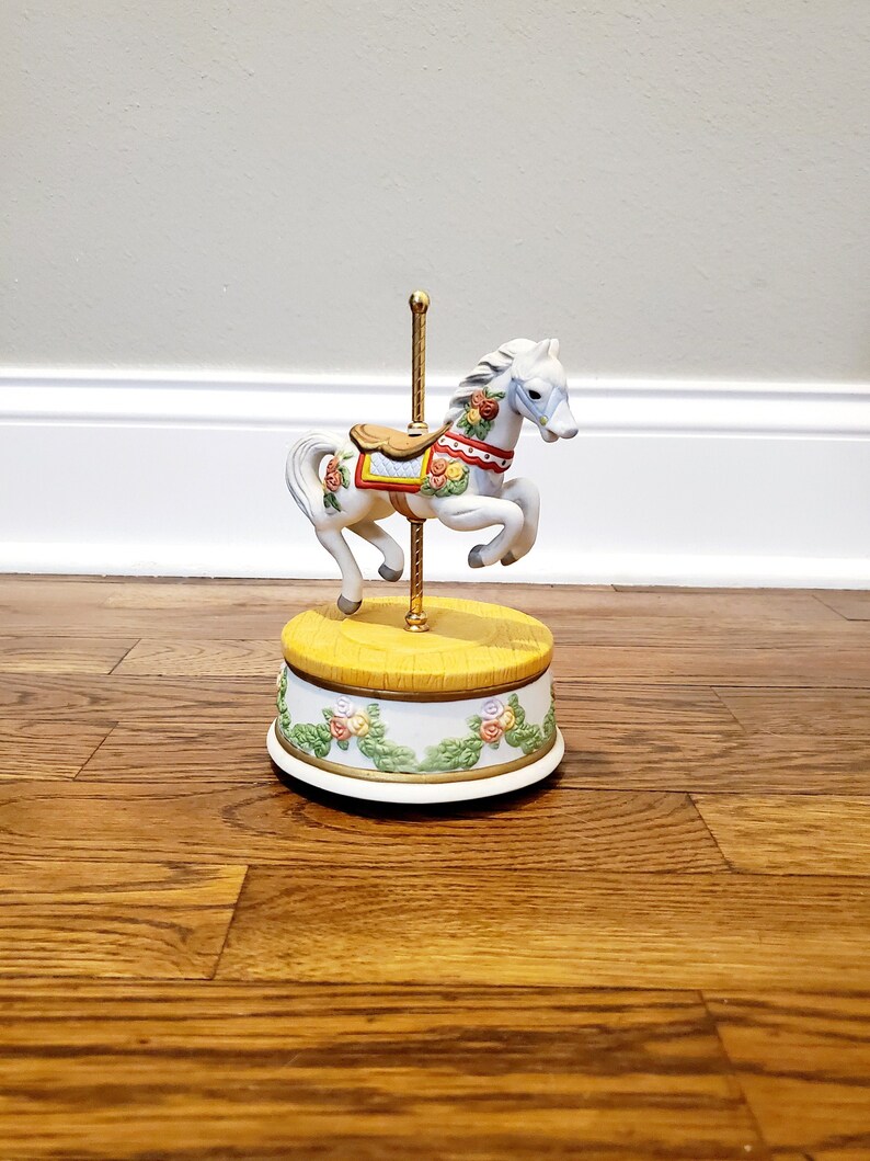 San Francisco Music Box Company Musical Carousel Horse Etsy
