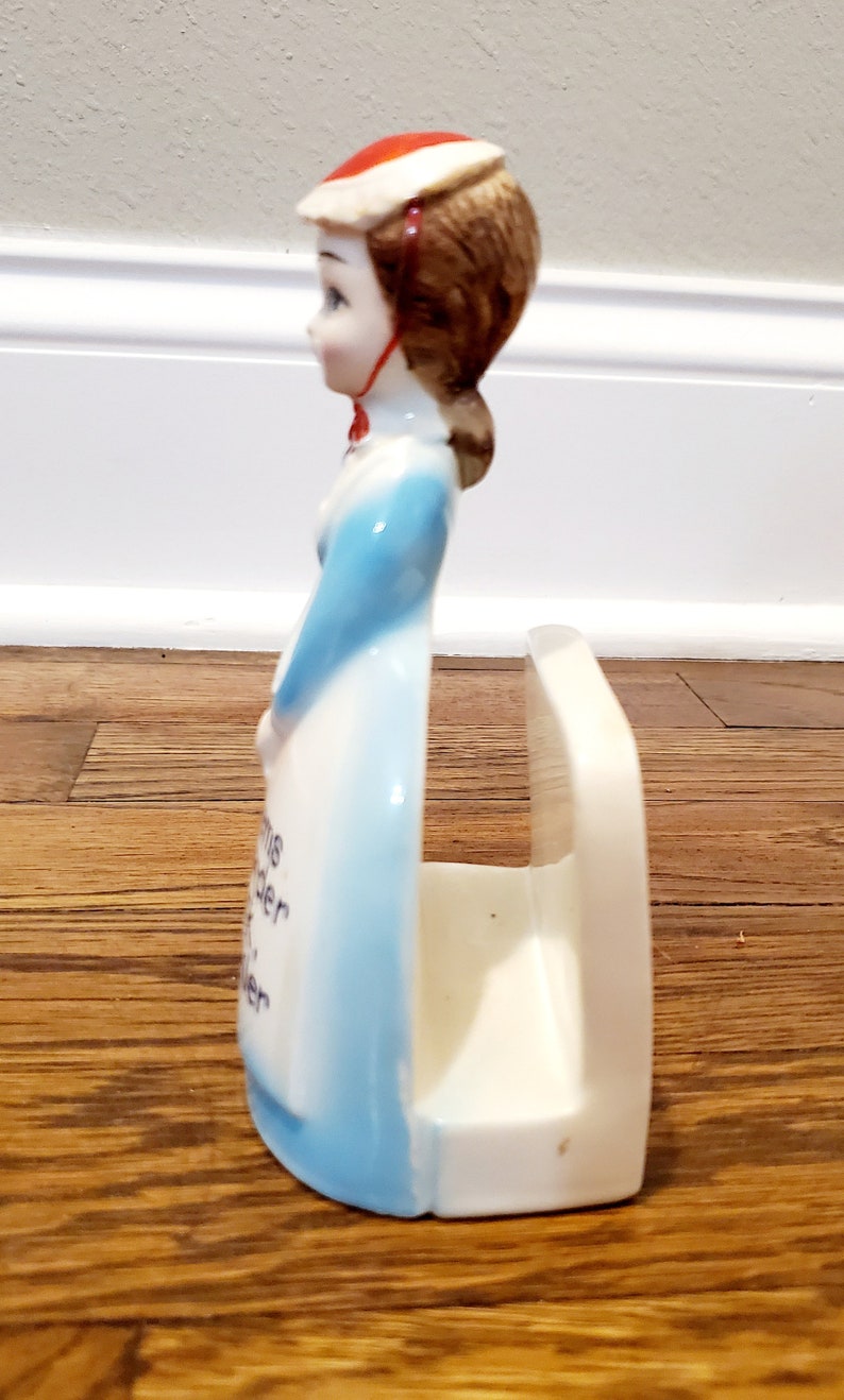 Enesco Imports English Miss Lady Pattern Napkin Holder It Seems the Harder I Work the Luckier I Get