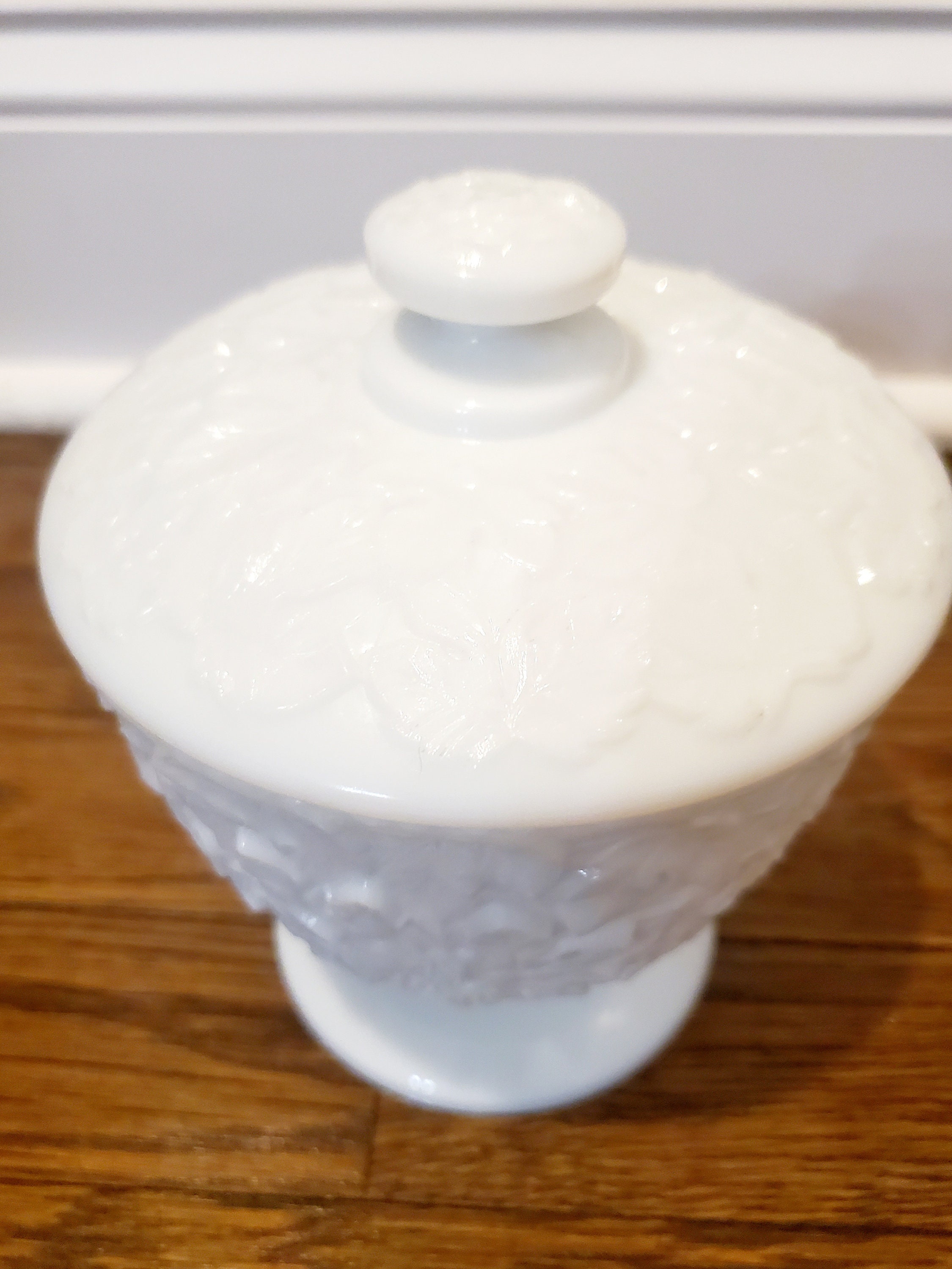 Westmoreland Milk Glass Bramble Compote Dish With Lid Etsy