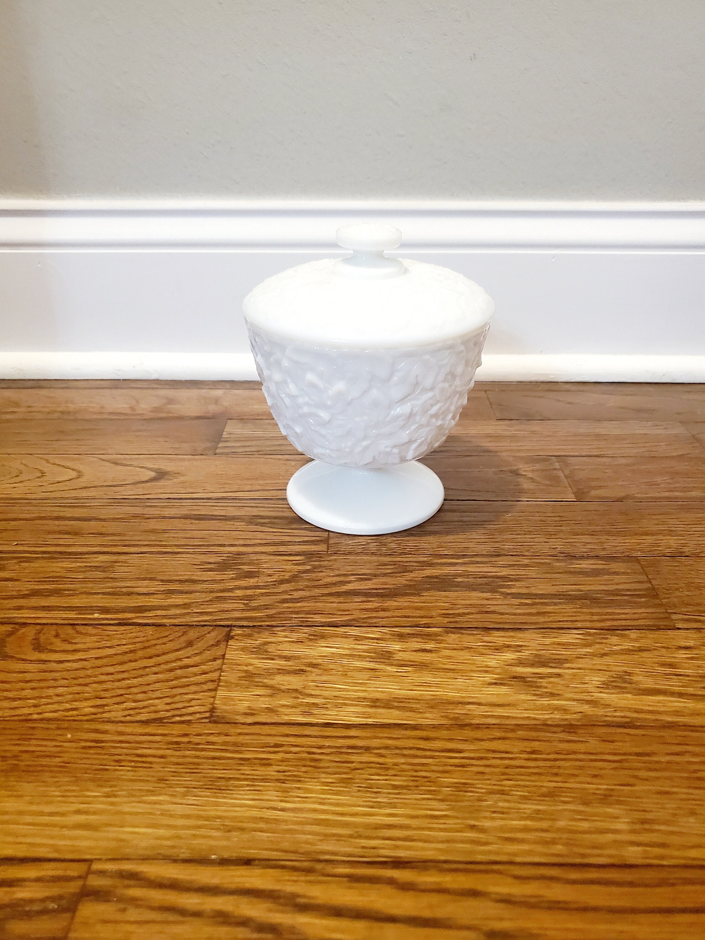 Westmoreland Milk Glass Bramble Compote Dish With Lid Etsy