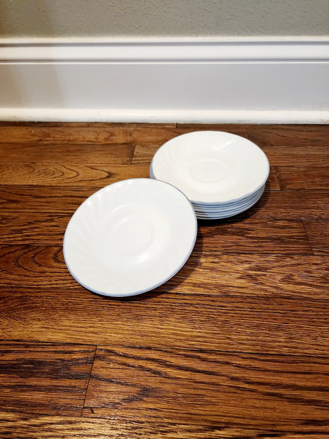 Corelle Set of 8 Pink Trio Saucers Etsy