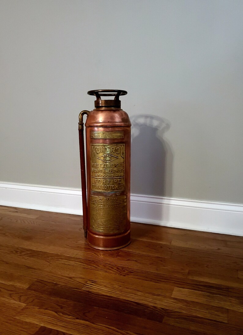 Vintage Stempel Kontrol Copper / Brass Fire Extinguisher Etsy