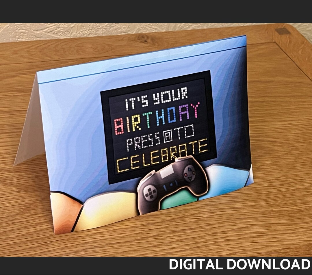 Printable Video Games Birthday Card Digital Download - Etsy