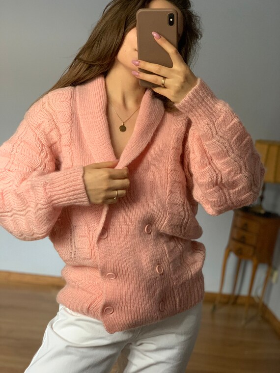 Vintage Pink Mohair Cardigan | Women