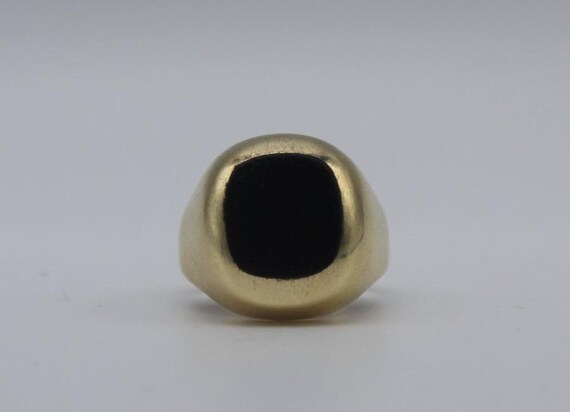 Onyx Signet Ring Gold Mens Traditional Classic An Gem