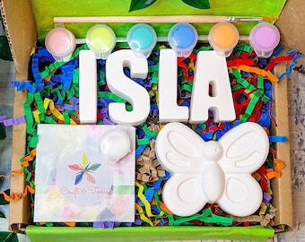 Paint Your Own Name and Butterfly | Personalised | Craft Kit | Party Gift | Children's Gifts | Kids Crafts | Kids Activities | Nature Craft