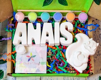 Paint Your Own Name and Squirrel | Personalised | Kids Craft Kit * Birthday *Gifts Ideas | Kids Crafts | Kids Activities | Nature | Eid Gift
