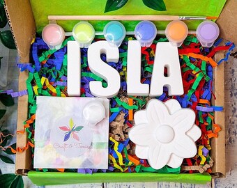 Paint Your Own Name and Flower | Personalised | Craft Kit | Party Gift | Children's Gifts | Crafts for Kids | Mothers Day Gift