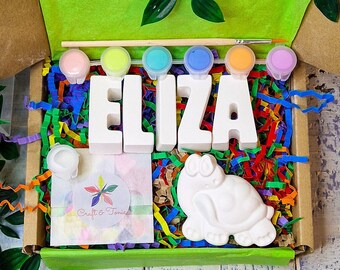 Paint Your Own Name and Tortoise | Personalised | Craft Kit |Party Gift | Children's Gifts | Gift Boxed | Kids Activities | Birthday Gift