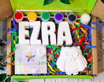 Paint Your Own Name and Owl | Personalised | Kids Craft Kit | Woodland | Children's Gifts | Kids Craft | Kids Activities | Birthday Gift