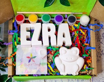Paint Your Own Name and Frog | Personalised | Kids Craft Kit | Party Gifting | Children's Gifts | Kids Crafts | Kids Activities | Birthday