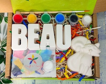Paint Your Own Name and Fox | Personalised | Craft Kit | Party Gift | Children's Gifts Ideas | Kids Crafts | Kids Activities | Animals