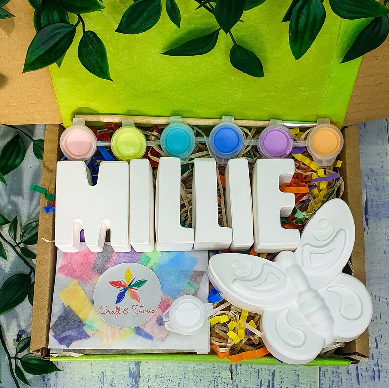 Paint Your Own Name Kit Personalised Kids Craft Kit Etsy UK