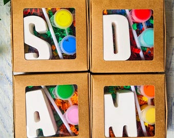 Paint Your Own Plaster Initial Craft Kit | Party Favors, Teacher Gift