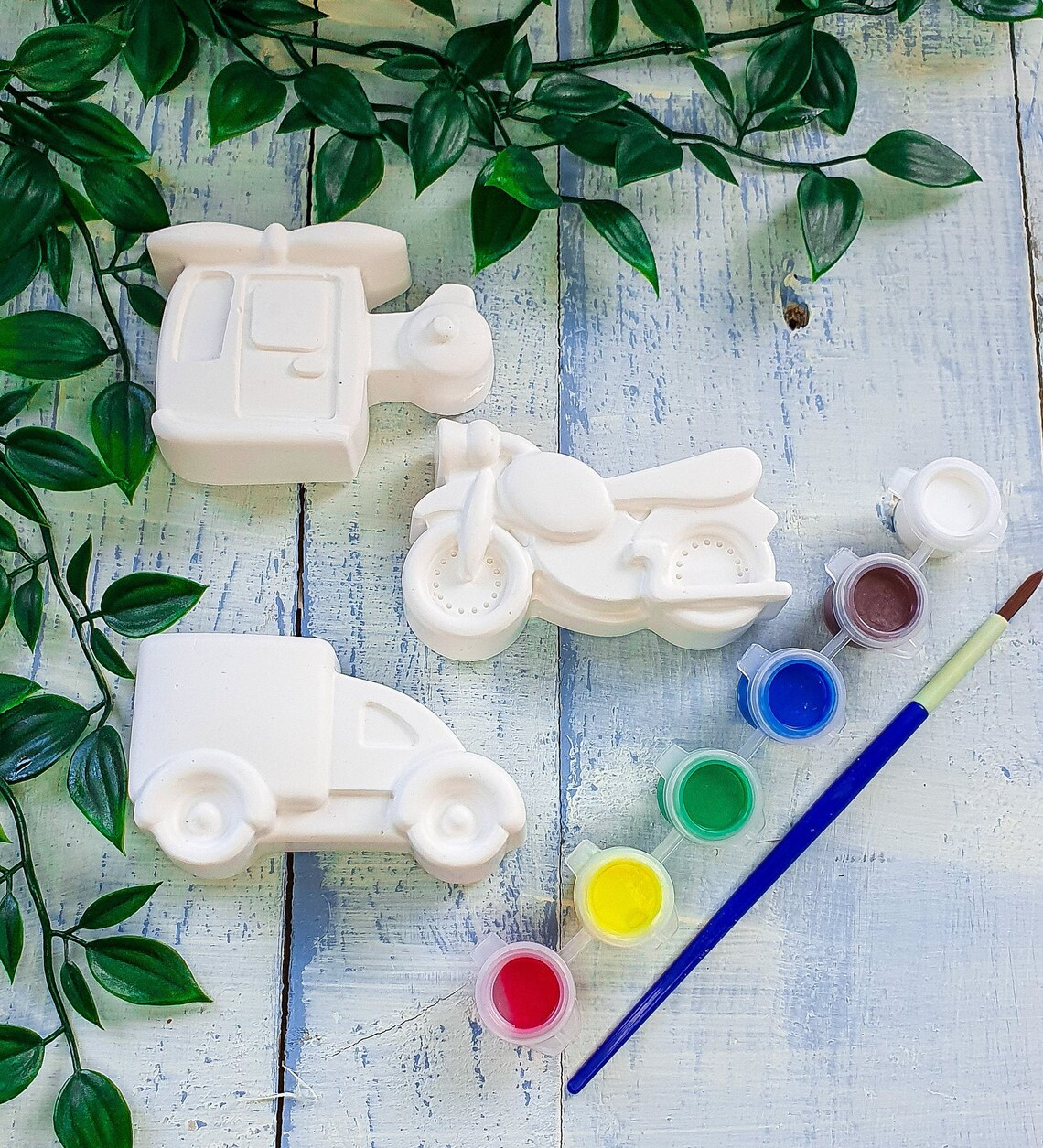Children's Paint Your Own Vehicles Pack Kids Craft Kit Etsy