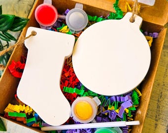 Paint Your Own Christmas Decorations * Christmas Crafts * Baubles * Personalised * Christmas Gift  * Christmas Eve Box * Secret Santa