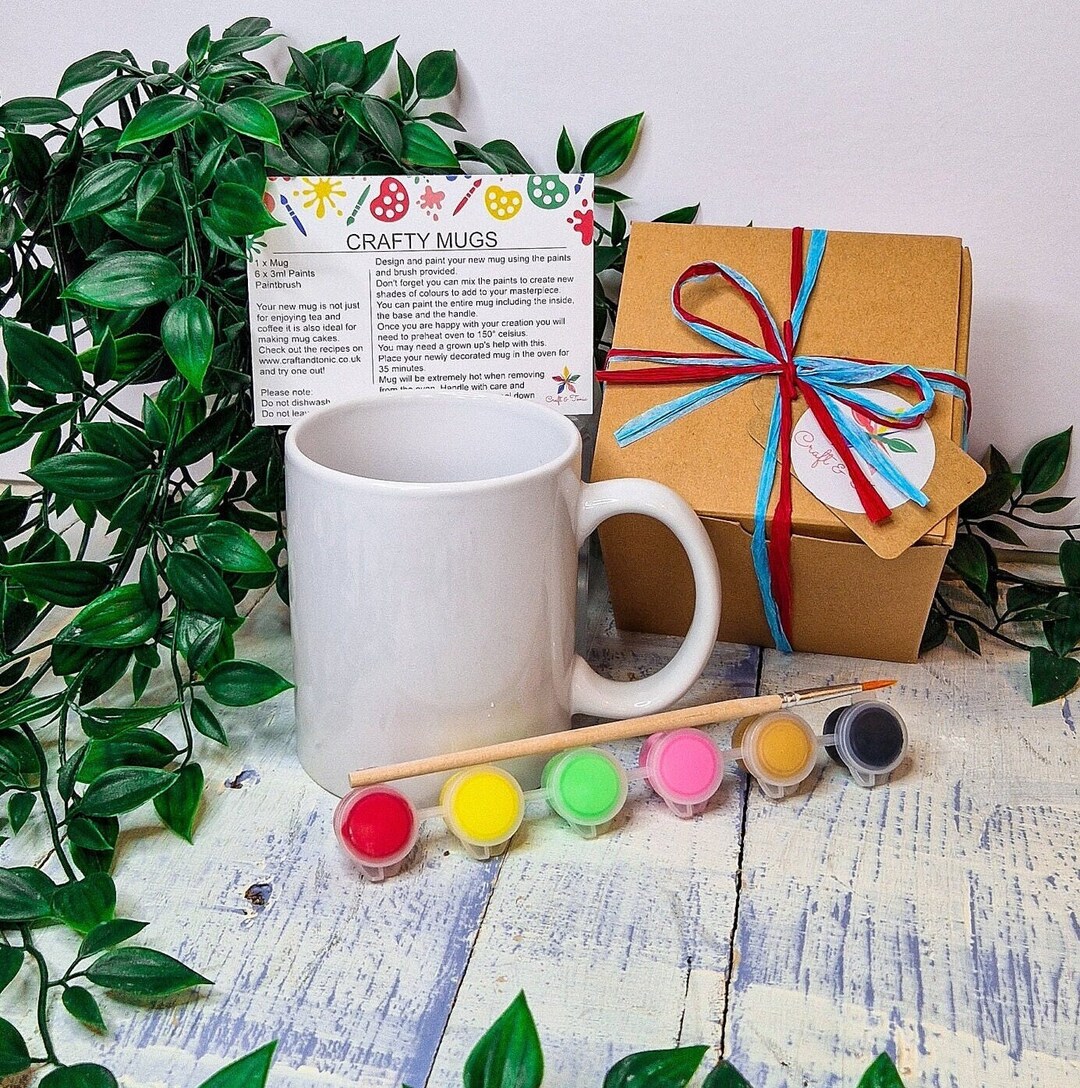 Paint Your Own Mug Personalised Gift Craft Kit DIY Painting Kit Mothers
