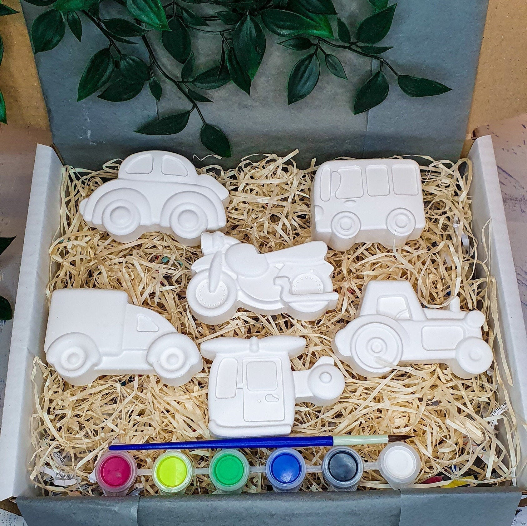 Children's Paint Your Own Vehicles Pack Kids Craft Kit Etsy