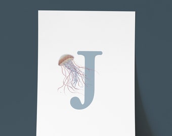 J est pour Jellyfish Giclée Print