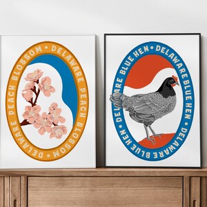 Stampa artistica fisica colorata "Pressed Pennies" di Delaware State Nature, stampa murale, decorazione murale, opera d'arte