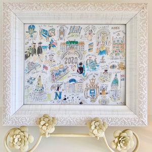 Class of 2020 United States Naval Academy Watercolor Pen Giclee Art Print