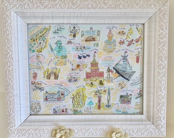 Virginia Beach, Virginia Watercolor Pen Giclee Art Print