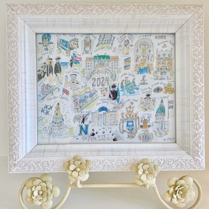 Class of 2024 United States Naval Academy Watercolor Pen Giclee Art Print