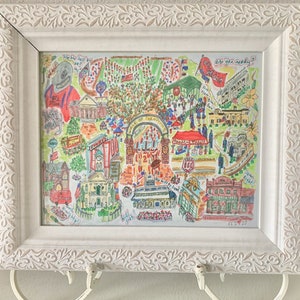 Oxford, Mississippi - 'Ole Miss Chant' Watercolor Pen Giclee Art Print