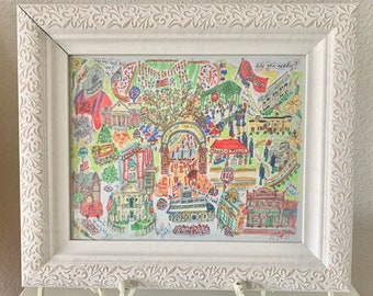 Oxford, Mississippi - 'Ole Miss Chant' Watercolor Pen Giclee Art Print