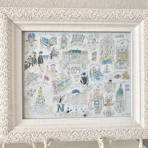 Class of 2009 United States Naval Academy Watercolor Pen Giclee Art Print