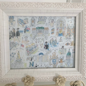 Class of 2019 United States Naval Academy Watercolor Pen Giclee Art Print