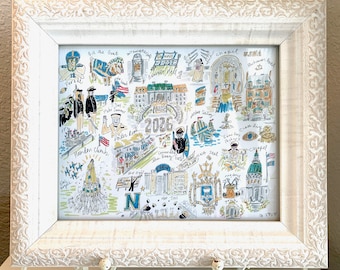 Class of 2026 United States Naval Academy Watercolor Pen Giclee Art Print