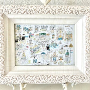 Class of 2027 United States Naval Academy Watercolor Pen Giclee Art Print