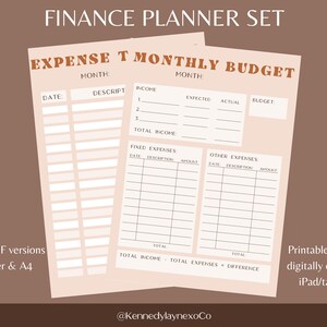 Finance Planner | Printable Finance Journal | Budget Journal | Budget Planner Printable | Budget Planner Kit | Budget Binder | Money Planner