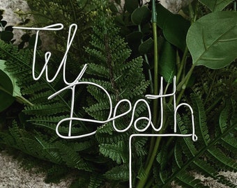 Til Death Wire bruidstaarttopper - gotische taartdecoratie