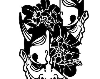 Hannya Maskenaufkleber