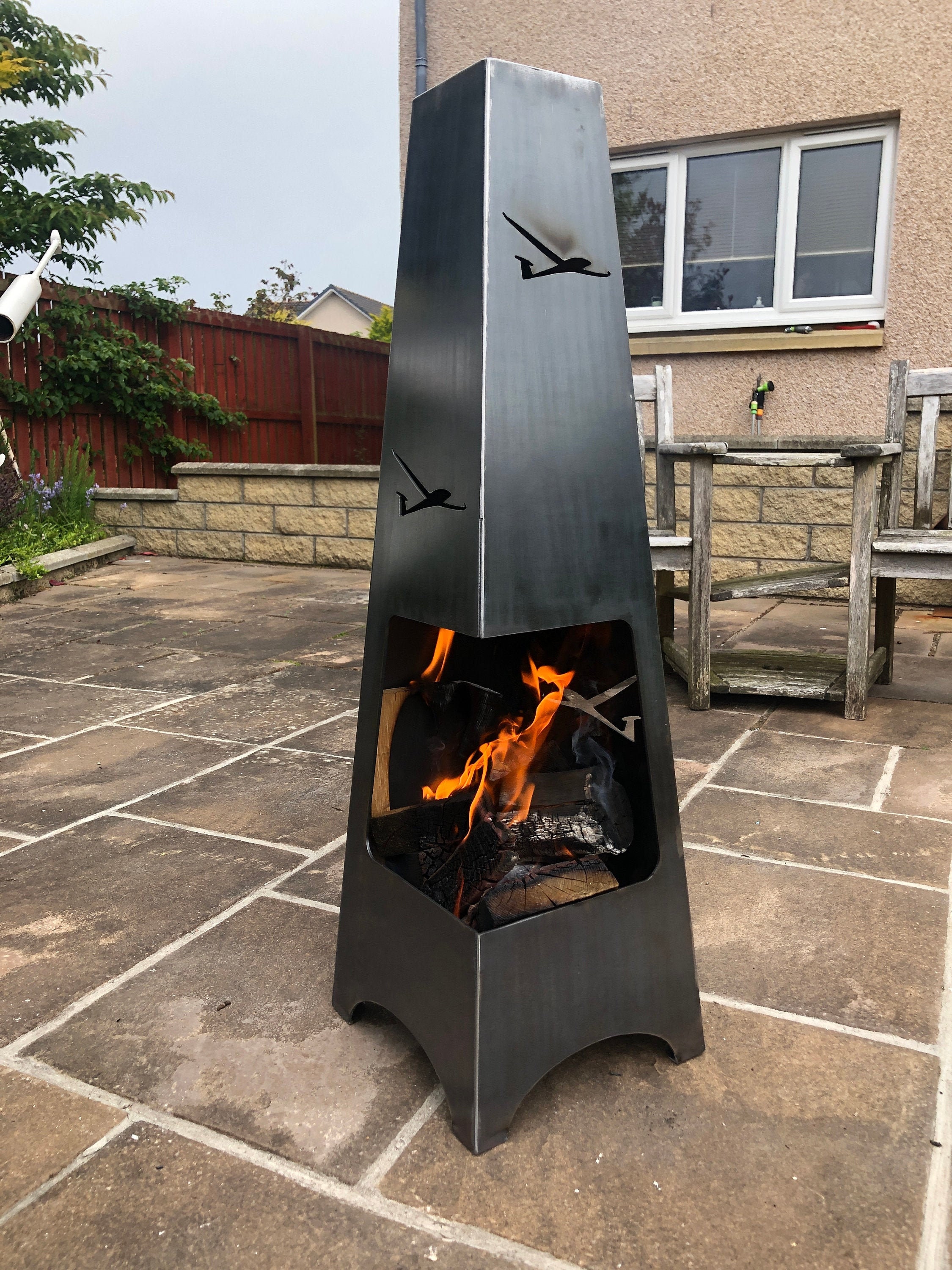 Stainless Steel Custom themed Chiminea Etsy