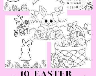 Printable Easter Coloring Worksheet for Kids – Fun Easter Activities, Spring Craft Ideas, Instant Download Perfect for Easter & Holiday Fun