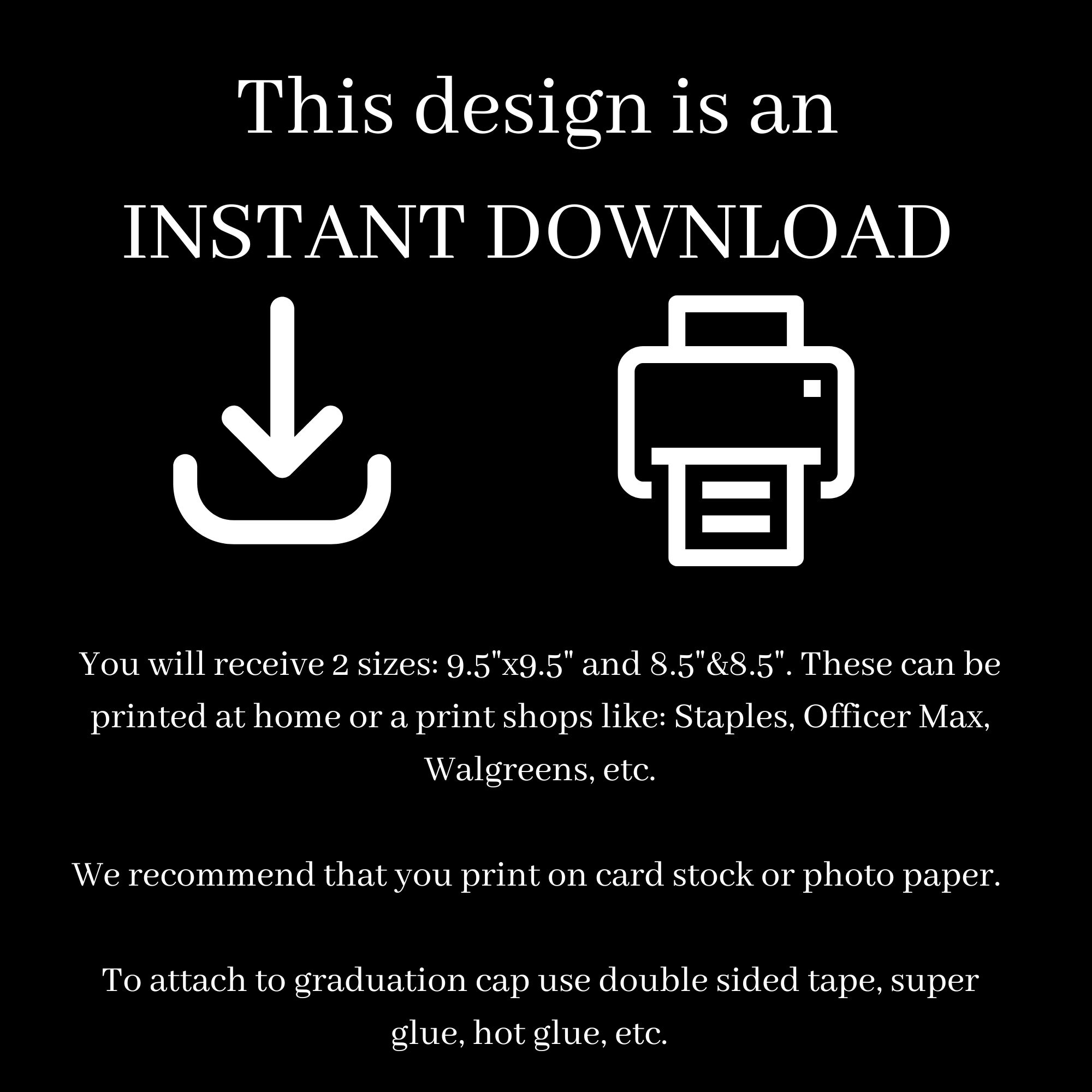 Printable Grad Cap Topper DIY Graduation Cap Topper Luke Etsy