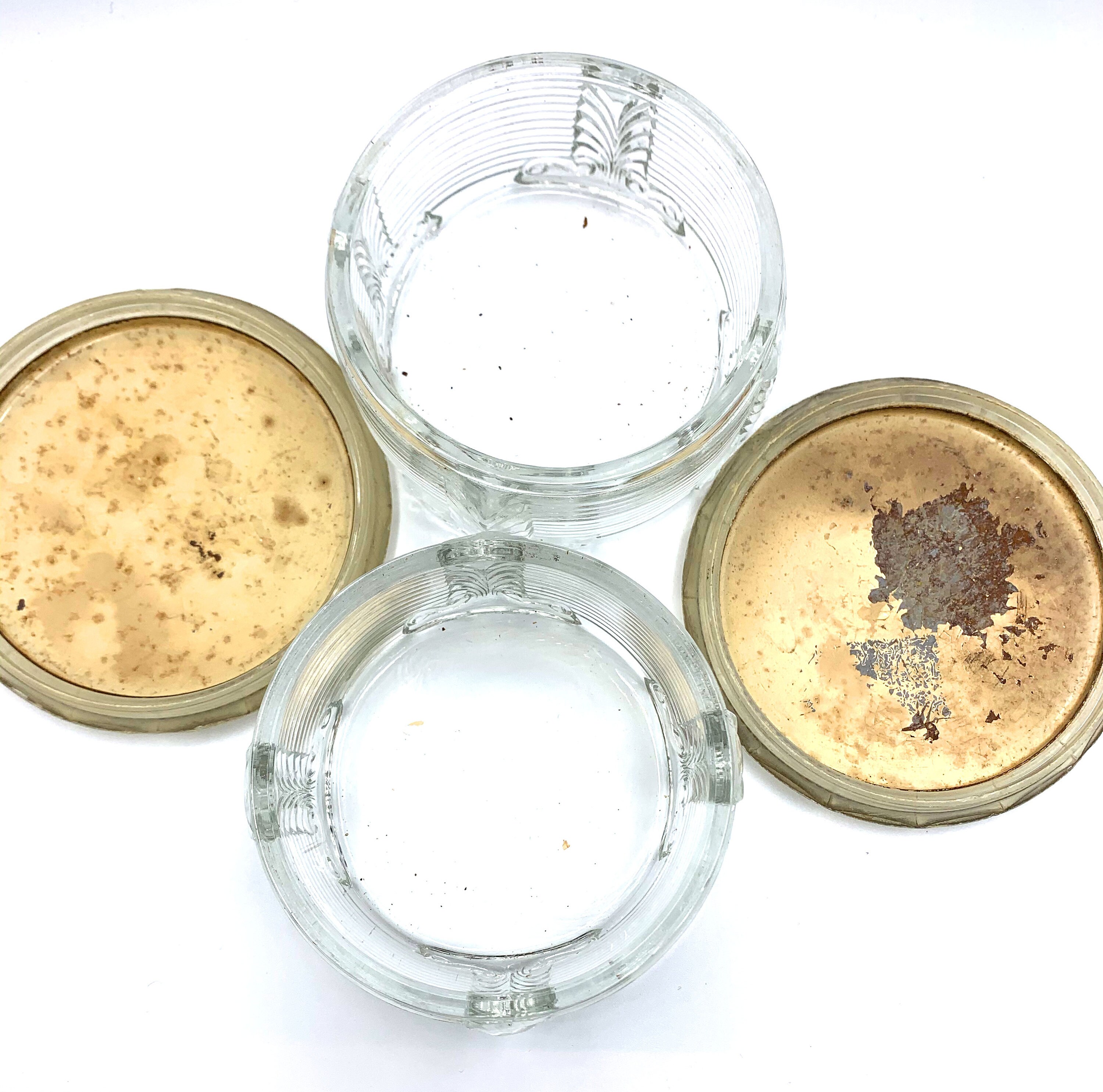 Frascos de polvo de vidrio vintage Conjunto de 2 | Etsy