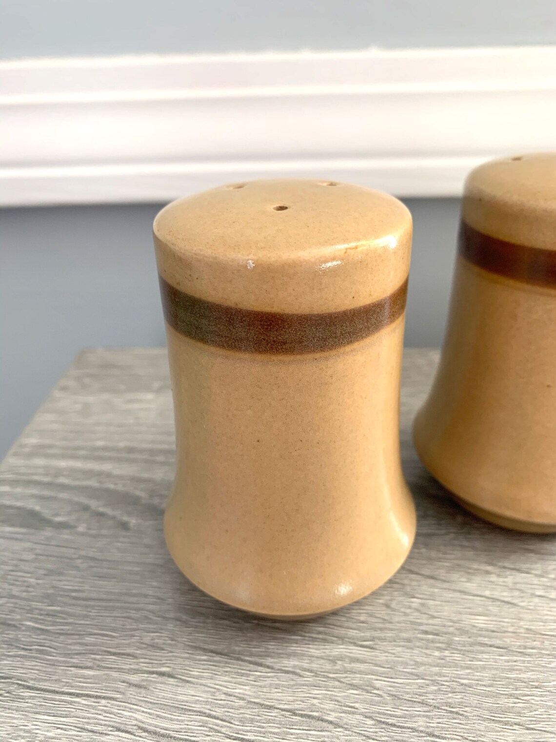 Vintage Stoneware Salt and Pepper Shakers Retro 60s 70s Etsy