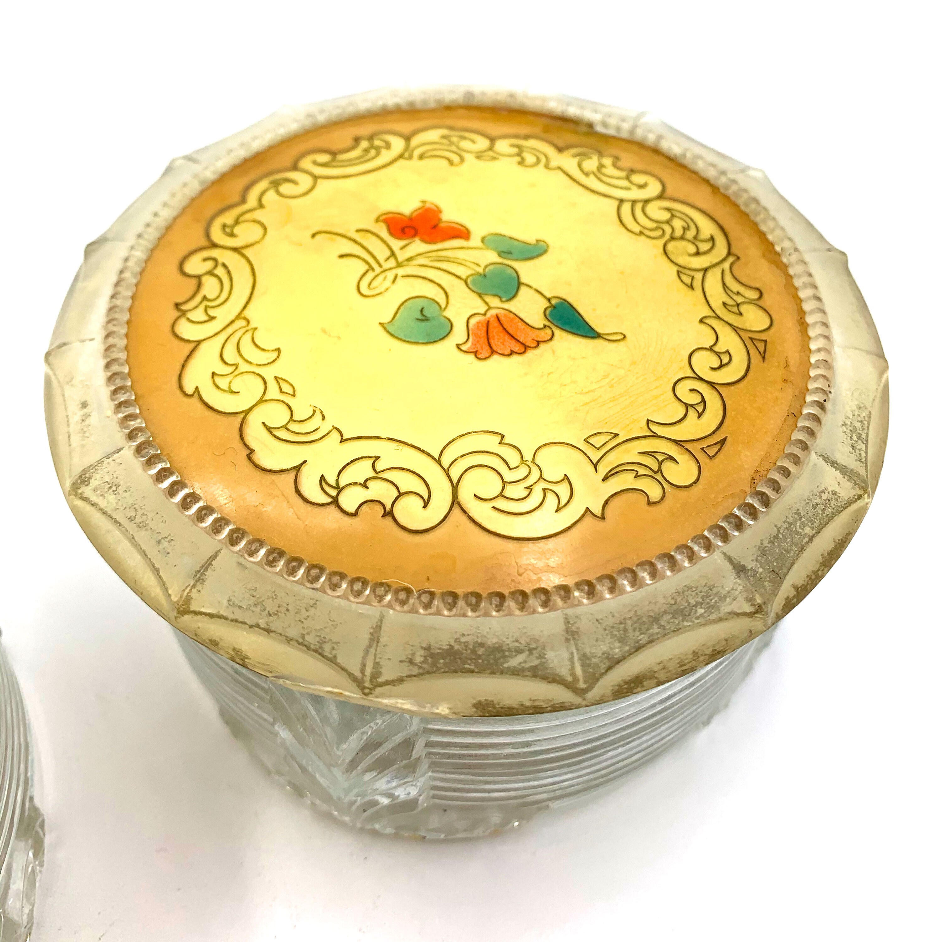 Frascos de polvo de vidrio vintage Conjunto de 2 | Etsy